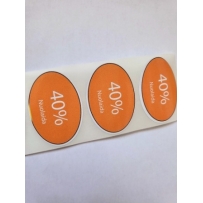 Lipnios etiketės "40% Nuolaida", 50 vnt.