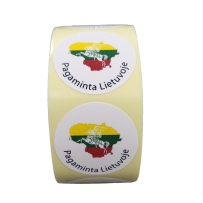 Lipnios etiketės "Pagaminta...