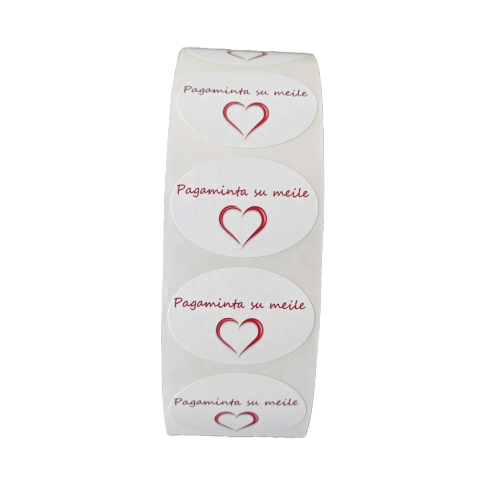 Lipnios etiketės "Pagaminta su meile", 50 vnt. (minimalistinės)